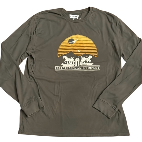 Levi's Olive Shirt with Gold Logo - Picture 1 of 6
